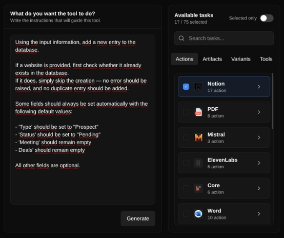 Natural language workflow editor
